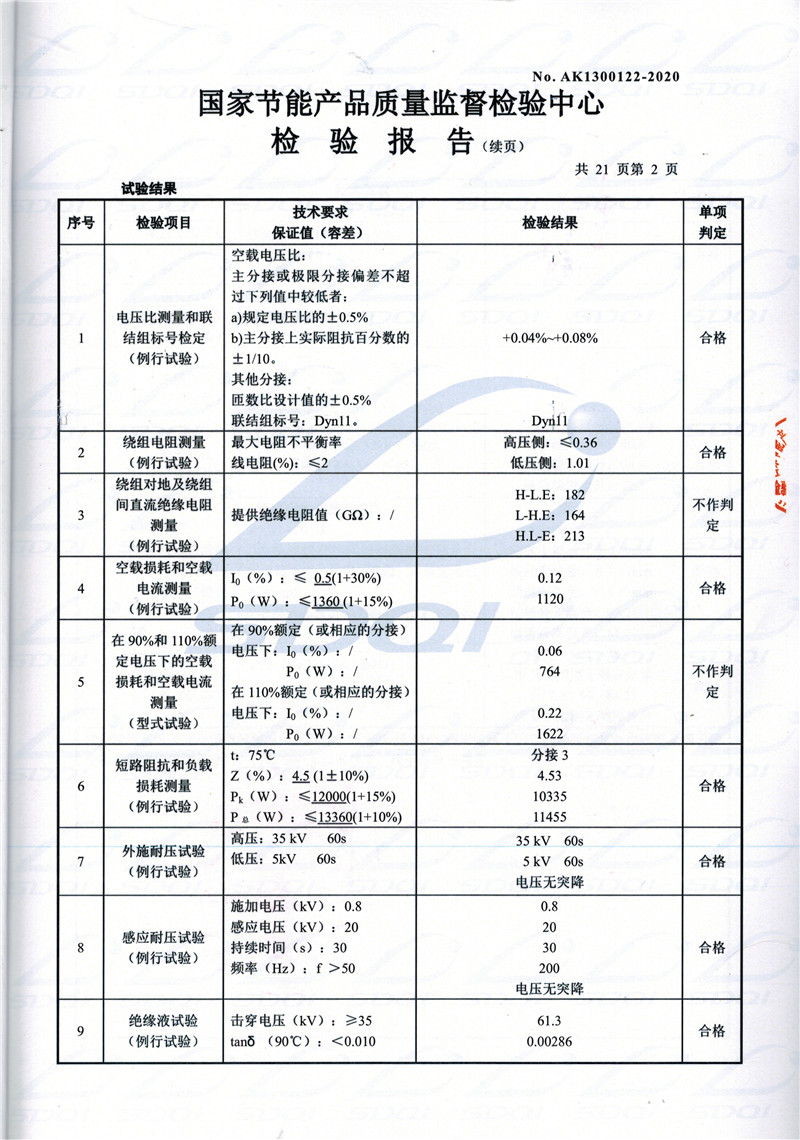 高低压试验报告-S11-1250乐至乐至乐至油浸式变压器-2.jpg